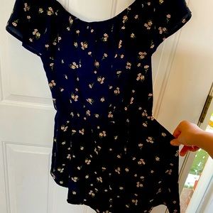 Black Floral off the shoulder romper